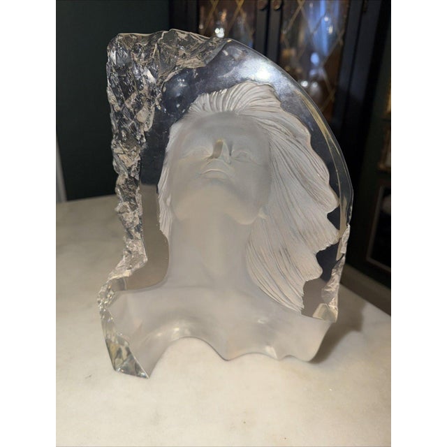 Contemporary Discontinued Carlo Bronti for Design Toscano "Reflections of Romance" Clear Sculptural Bust For Sale - Image 3 of 8