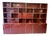 Modular Shelving Unit in Burgundy Red Lacquered Wood and Chromed Metal Frame, Italy, 1970s For Sale