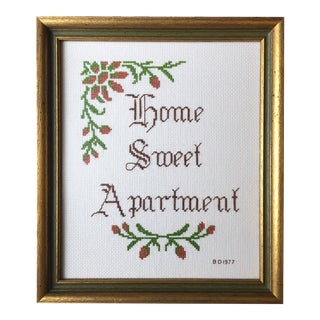1977 Home Sweet Apartment Textile Art For Sale