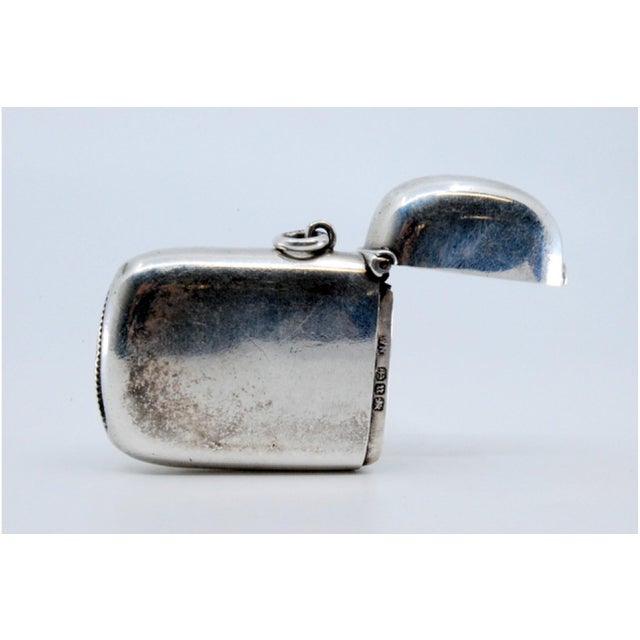 Metal Plain Silver Matchbox with Hinged Lid For Sale - Image 7 of 10