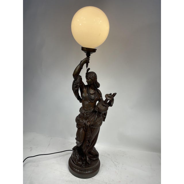 Art Nouveau Woman with Amphora Table Lamp, 1920s For Sale - Image 16 of 18