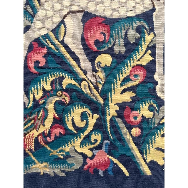 French Medieval Style Tapestry, 1940s For Sale - Image 9 of 16