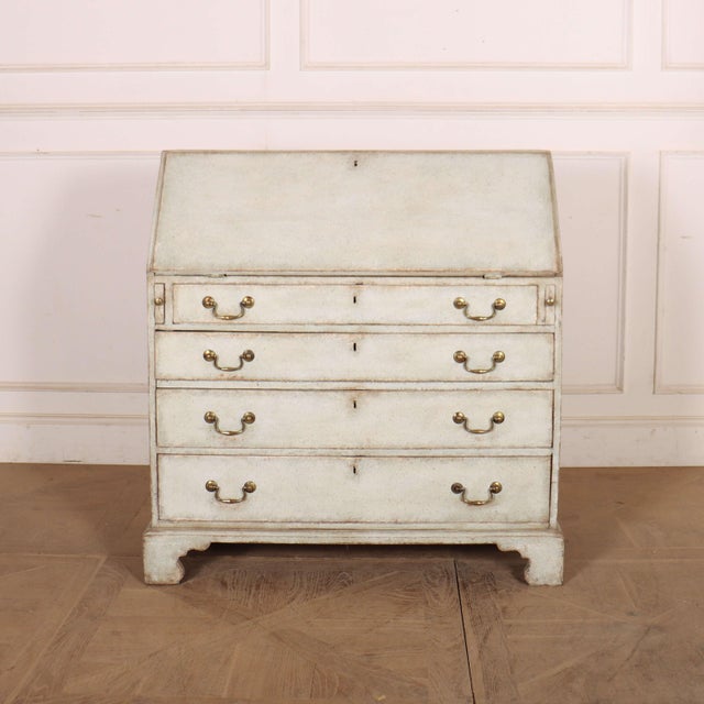 English Painted Oak Bureau For Sale - Image 5 of 12