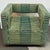 Design Plus Gallery presents a Custom Restoration Hardware Drew Swivel Chair. The chair was reupholstered in a strikingly...