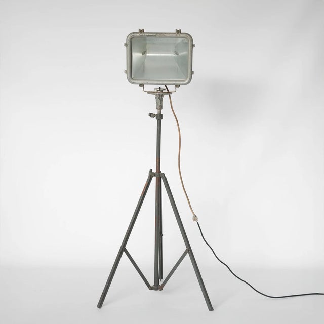 Industrial Tripod Floor Lamp, 1950s For Sale - Image 3 of 8
