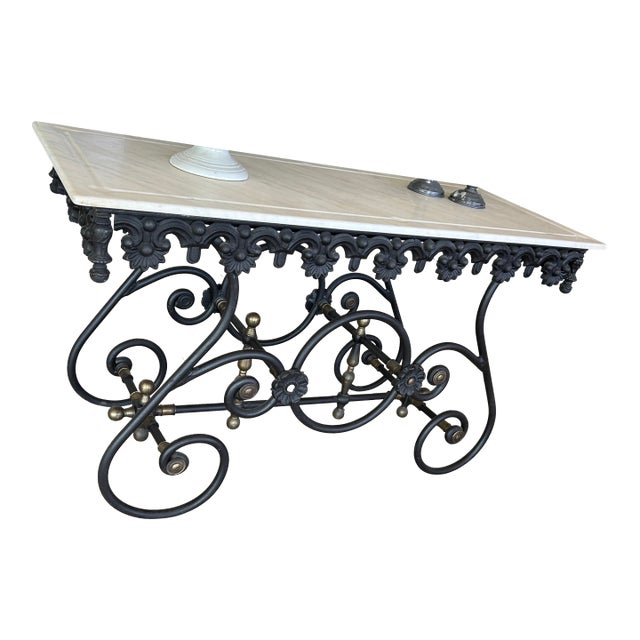 French Patisserie Marble Top Table For Sale