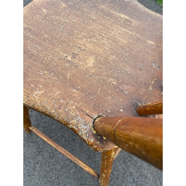 19th Century Antique Arrow Back Windsor Wood Accent Dining Side Chair For Sale - Image 11 of 13