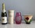 Traditional Set of Vintage Vases - Pink Glass, Floral Ceramic & Applied-Flower Glass For Sale - Image 3 of 13