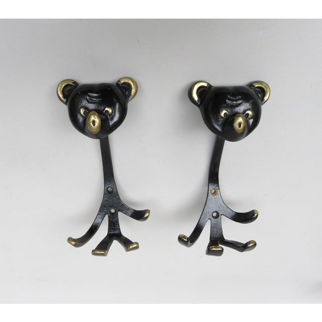 Black Brass Animal Cloakroom Hook by Walter Bosse, 1950s, Set of 12 For Sale - Image 11 of 18