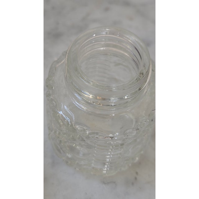 Vintage Patterned Glass and Silver-Plated Condiment Set With Lucite Spoon For Sale - Image 15 of 17