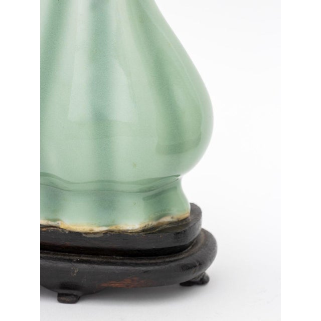 Pair of Vintage Chinese Celadon Porcelain Yuhuchunping Vases For Sale - Image 4 of 8