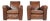 Pair of Vintage Tank Art Deco Leather Club Chairs For Sale