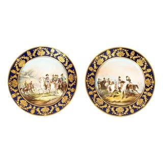 Napoleon Sevres Porcelain Cabinet Plates, Set of 2 For Sale