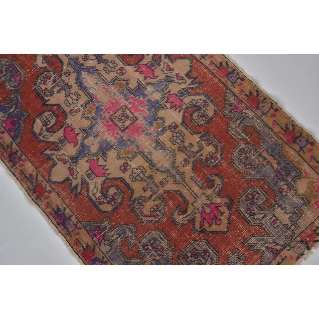1950s Kurdish Burnt Orange Floor Carpet For Sale - Image 5 of 10