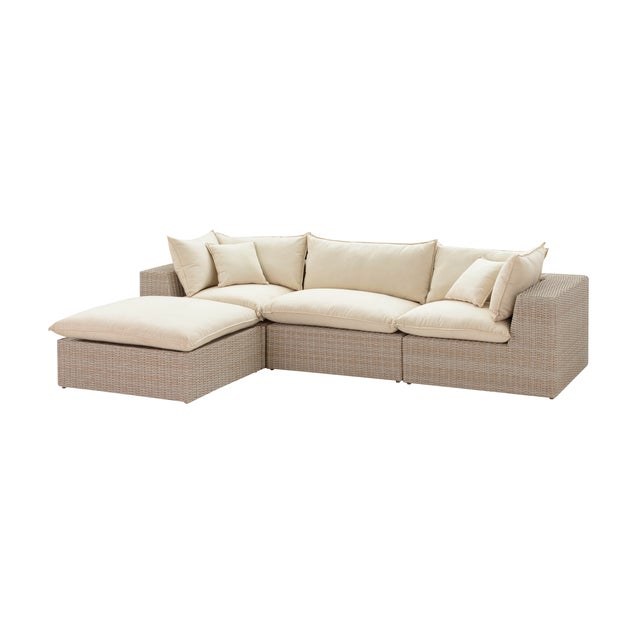 Boho Chic Cali Natural Wicker Outdoor Modular Sectional For Sale - Image 3 of 9
