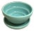 McCoy Pottery 1940s - 1960s Small “Teal Blue" Mid-Century Flowerpot and Saucer For Sale