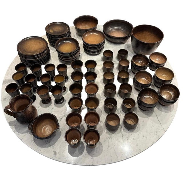 Ceramic Dinner Service by Jean Marais for Vallauris, 1960s, Set of 89 For Sale - Image 12 of 12