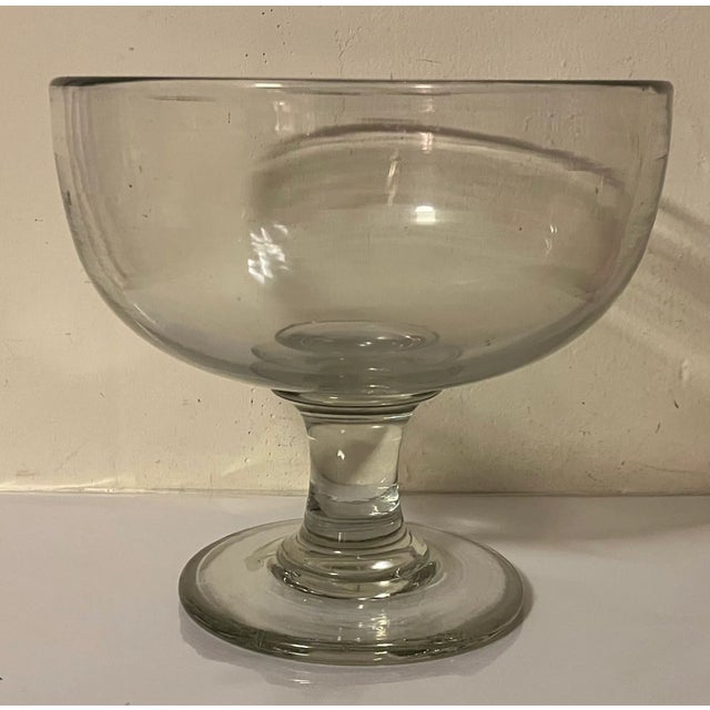 American Antique Early 19th Century American Federal Pittsburgh Flint Glass Crystal Footed Compote or Bowl for Punch or Fruit For Sale - Image 3 of 12