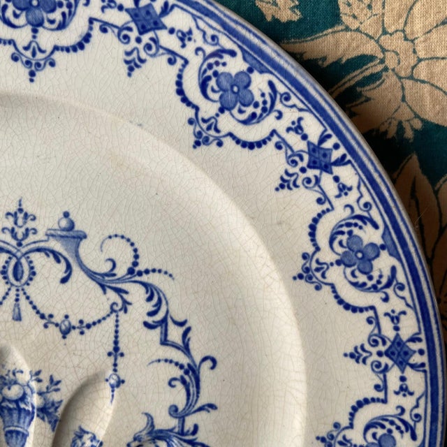 Antique Majolica Asparagus Plate by Jules Vieillard & Cie For Sale - Image 4 of 10