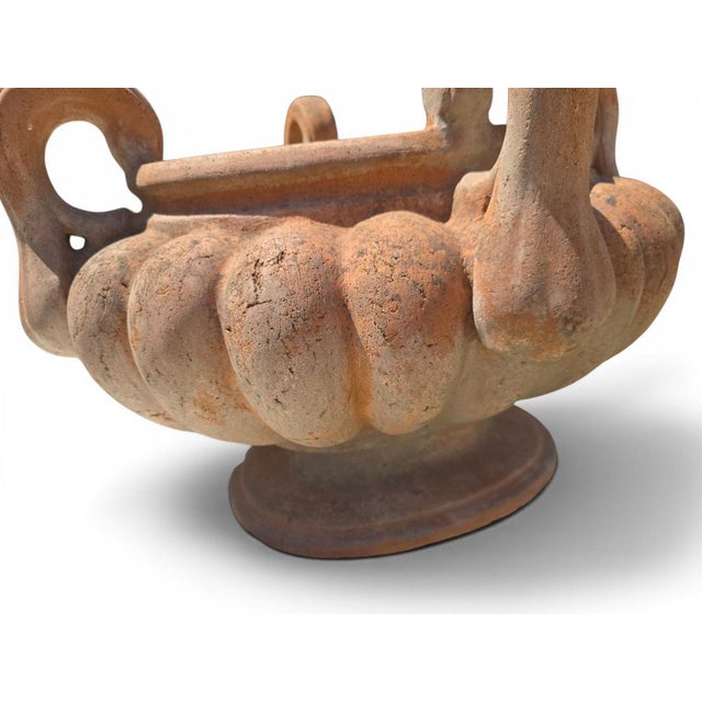 Ceramic Italian Lobed Terracotta Krater with Handles, 1950 For Sale - Image 7 of 11