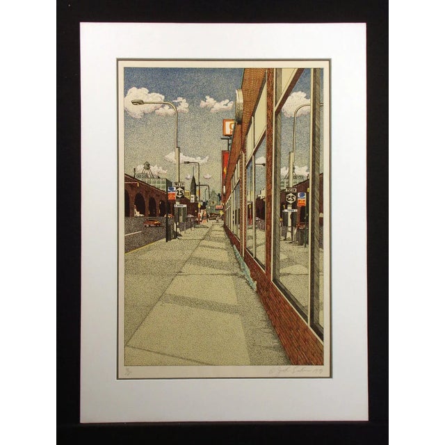 Contemporary Jack Eaker "Route 25 West" Hand Signed Limited Edition Matted Lithograph, 1979 For Sale - Image 3 of 5