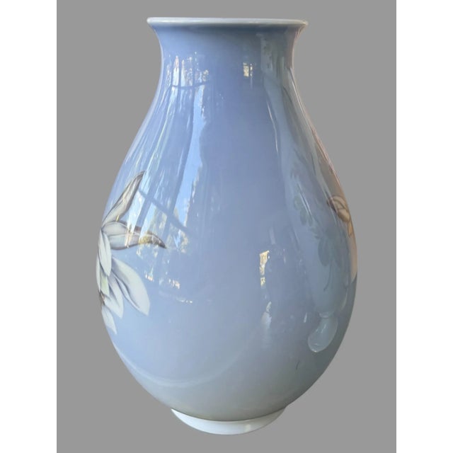 Vintage Royal Copenhagen Floral & Butterfly Decorated 11.25" Porcelain Vase In very good original condition showing some...