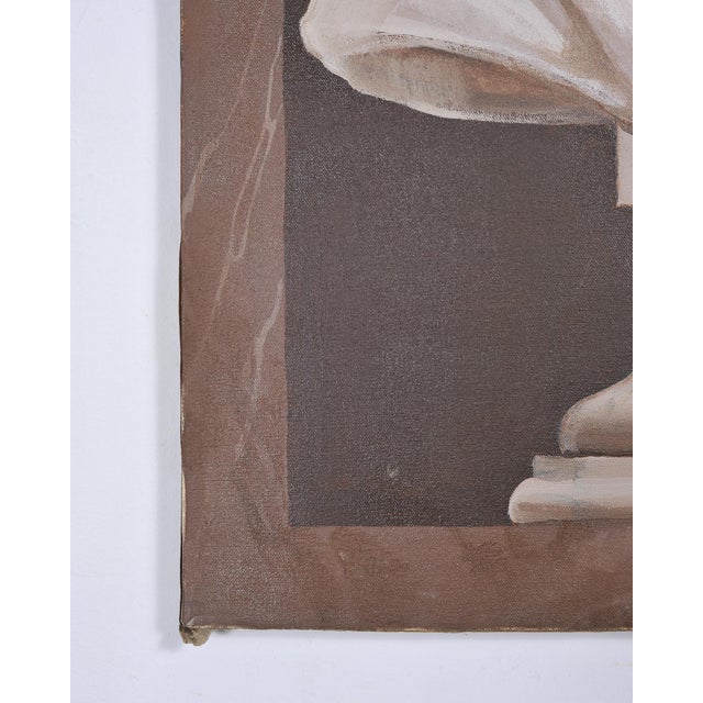 William Skilling "Bust of a Lady" Oil on Canvas Painting 3' Ft For Sale - Image 10 of 18