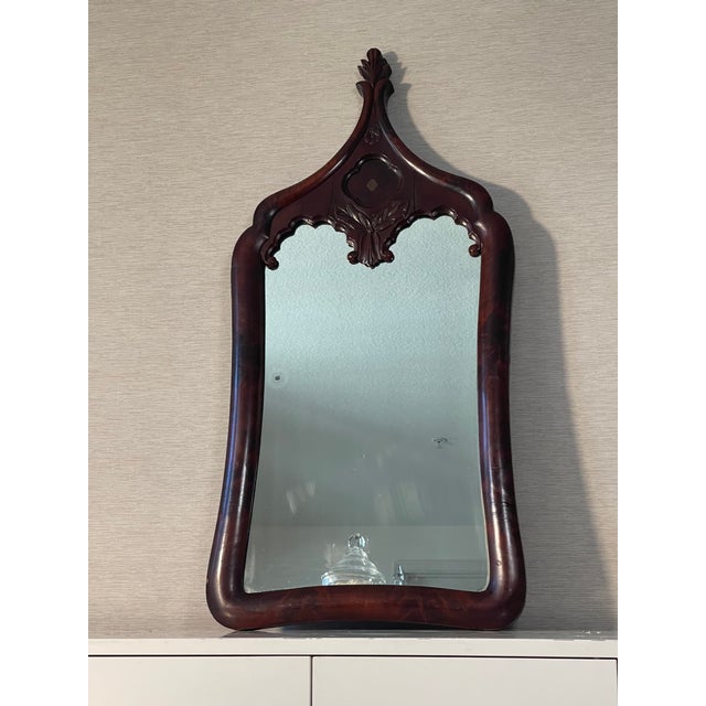 19 Th C American Antique Gothic Style Walnut Wall Mirror For Sale - Image 11 of 12
