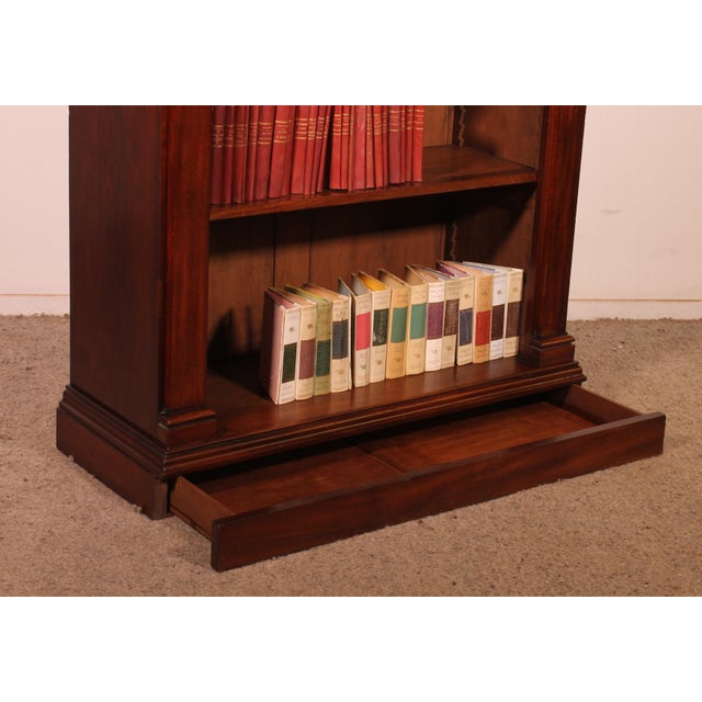 William IV Mahogany Open Bookcase with Secret Drawer, England, 1830s For Sale - Image 4 of 14