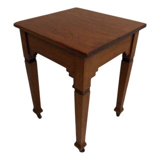 Vintage Dutch Amsterdam School Oak Side Table, 1920s For Sale