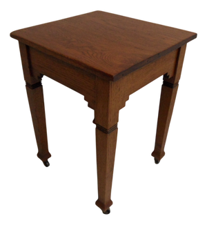 Vintage Dutch Amsterdam School Oak Side Table, 1920s