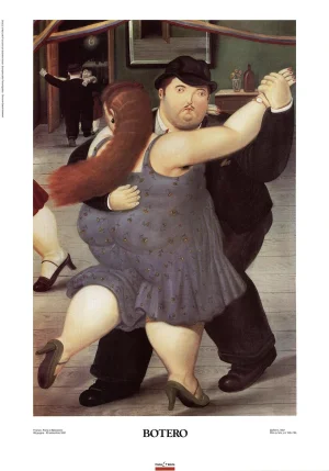 1991 Fernando Botero 'The Dancers' Contemporary Purple, Brown, White, Black, Yellow Italy Offset Lithograph