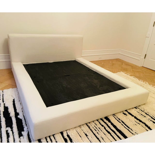 Modern Restoration Hardware Cloud Upholstered Slipcovered Queen Platform Bed For Sale - Image 3 of 6