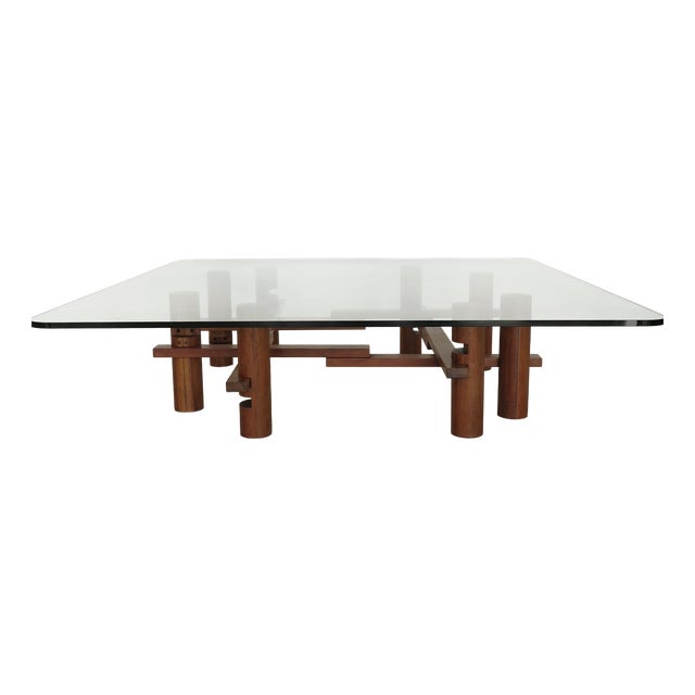 Large Coffee Table by Theodore Waddell for Bernini, Italy, 1970s For Sale