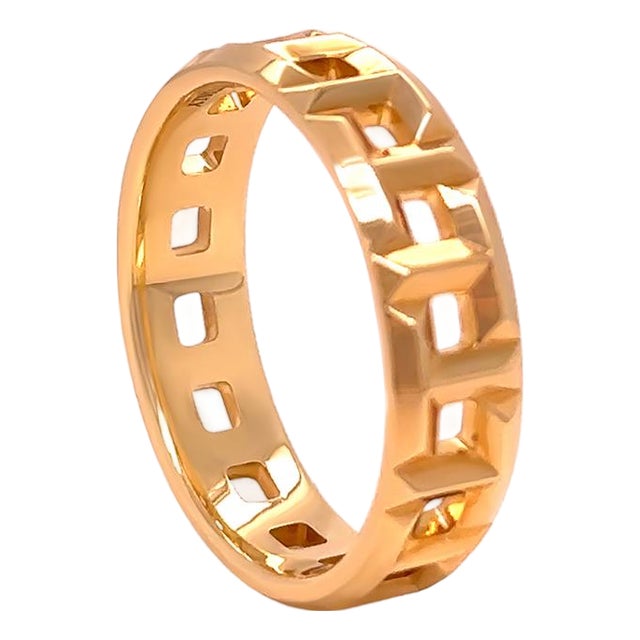 Tiffany & Co. 18ct Yellow Gold T True Wide Ring 5.65g, Size 8 For Sale