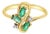 Marquise Emerald & Diamond Ring .29cttw 14k Yellow Gold, Size 6.25 For Sale