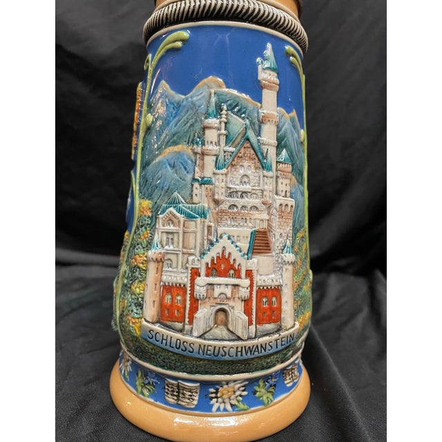 Vintage German Beer Stein - Bavarian King Ludwig II & Neuschwanstein Castle For Sale - Image 4 of 10