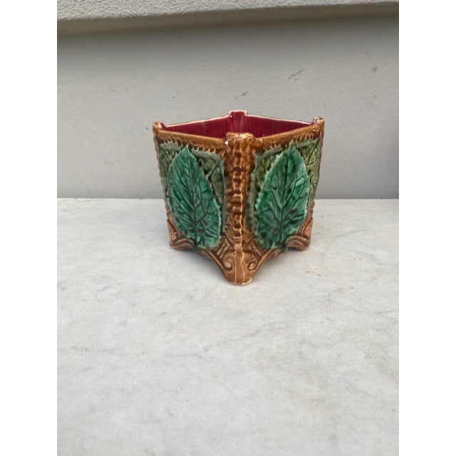 French Majolica Cache Pot Onnaing, Circa 1890 For Sale - Image 4 of 7