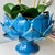Rustic European Italian Majolica Artichoke Pedestal Bowl, Mediterranean Blue For Sale - Image 3 of 6