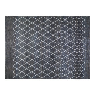 Moroccan Hand Knotted Wool Rug, 10'3"x14' For Sale