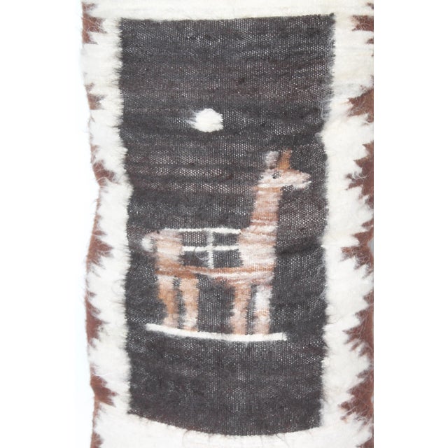 Rustic Llama Wool & Linen Pillow For Sale - Image 3 of 4
