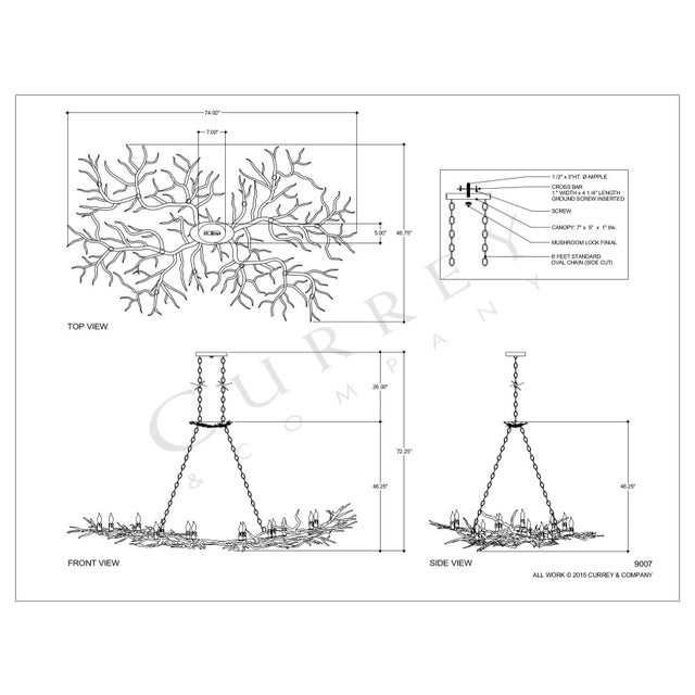 Currey & Company Currey & Company Rainforest Bronze Chandelier For Sale - Image 4 of 5