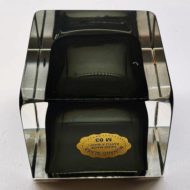 Square Ashtray in Handcrafted Murano Glass by Flavio Poli for Seguso, 1960s For Sale - Image 6 of 8