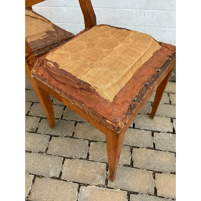 Pair of Antique Cherrywood Biedermeier Side Chairs For Sale - Image 10 of 12