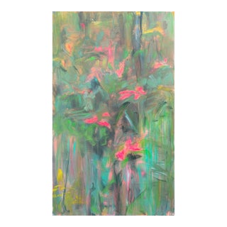 "Wild Roses" by Trixie Pitts Large Abstract Oil Painting For Sale