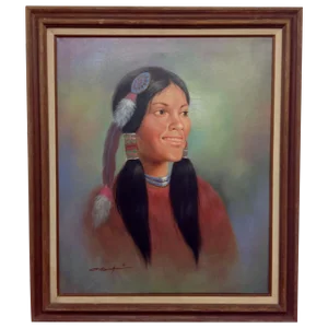 Native American Girl, Oil Painting
