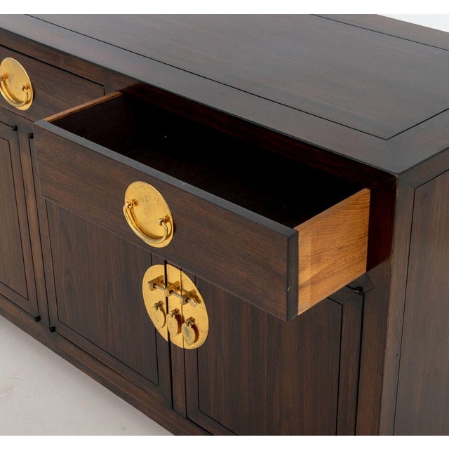 Late 20th Century Late 20th Century Asian Modern Brass Mounted Mahogany Sideboard For Sale - Image 5 of 9