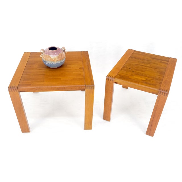 Mid 20th Century Pair of Solid Teak Danish Mid Century Modern Teak Side End Night Tables Stands For Sale - Image 5 of 15