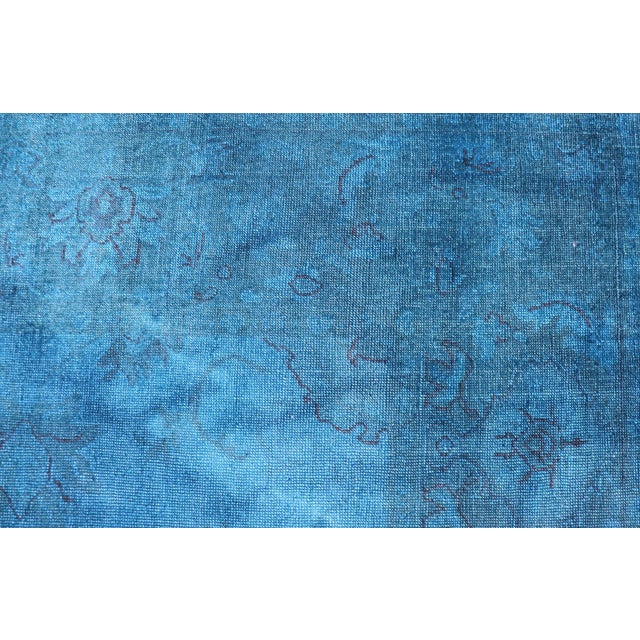 Early 21st Century Large Turkish Oushak With Floral Design in Blue 10'3 X 16'7 For Sale - Image 5 of 16