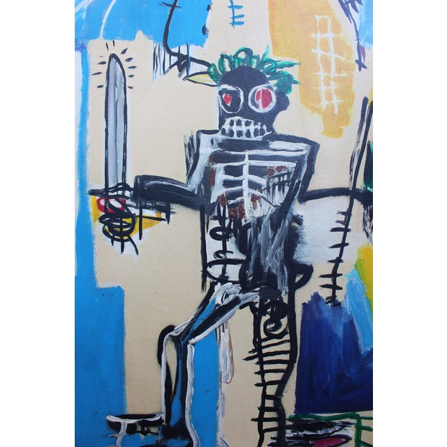 Modernistic Painting After Jean-Michel Basquiat, Circa 1980 For Sale - Image 6 of 10